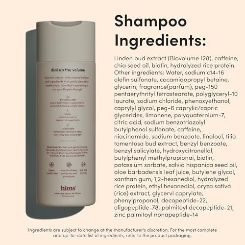 hims Max Volume Shampoo & Conditioner Set - Biovolume 128, Biotin, & Argan Oil for Fine Hair - Sulfate-Free, Paraben-Free, Vegan - Citrus Spice Scent - 6.4 Fl Oz Each Avelisse