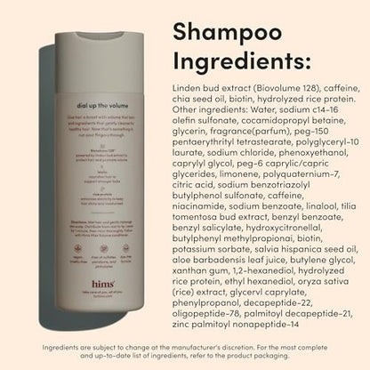 hims Max Volume Shampoo & Conditioner Set - Biovolume 128, Biotin, & Argan Oil for Fine Hair - Sulfate-Free, Paraben-Free, Vegan - Citrus Spice Scent - 6.4 Fl Oz Each Avelisse