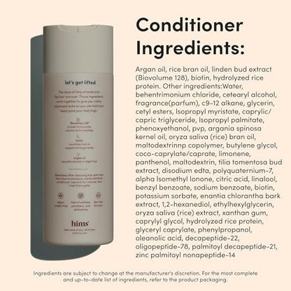 hims Max Volume Shampoo & Conditioner Set - Biovolume 128, Biotin, & Argan Oil for Fine Hair - Sulfate-Free, Paraben-Free, Vegan - Citrus Spice Scent - 6.4 Fl Oz Each Avelisse