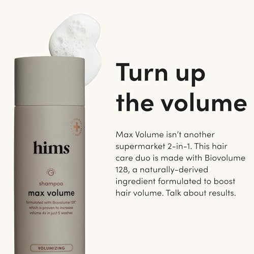hims Max Volume Shampoo & Conditioner Set - Biovolume 128, Biotin, & Argan Oil for Fine Hair - Sulfate-Free, Paraben-Free, Vegan - Citrus Spice Scent - 6.4 Fl Oz Each Avelisse
