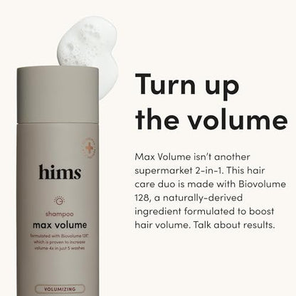 hims Max Volume Shampoo & Conditioner Set - Biovolume 128, Biotin, & Argan Oil for Fine Hair - Sulfate-Free, Paraben-Free, Vegan - Citrus Spice Scent - 6.4 Fl Oz Each Avelisse