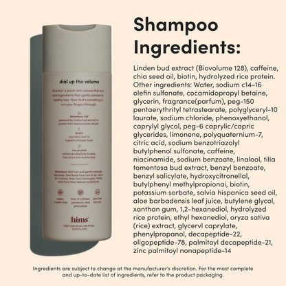 hims Max Volume Shampoo & Conditioner Set - Biovolume 128, Biotin, & Argan Oil for Fine Hair - Sulfate-Free, Paraben-Free, Vegan - Citrus Spice Scent - 6.4 Fl Oz Each Avelisse