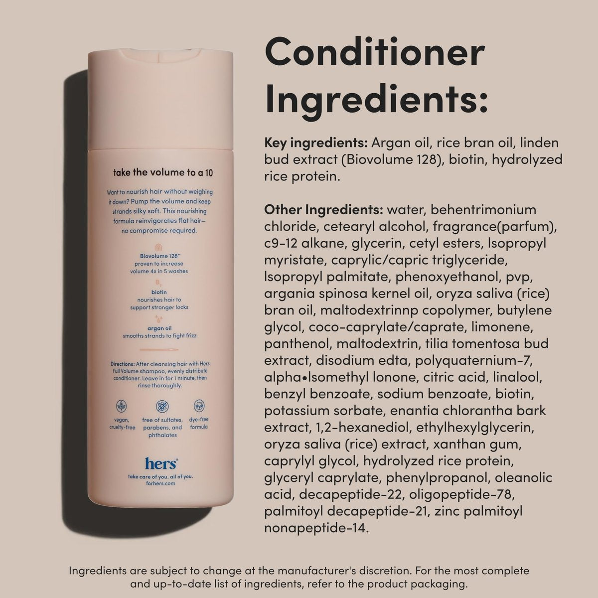 Hers Full Volume Shampoo & Conditioner Set - Biovolume 128 & Biotin Formula - Volumizing, Shine-Boosting Hair Care - Paraben-Free - Coastal Cedar Citron Scent - 6.4 Fl Oz, 2 Count Avelisse