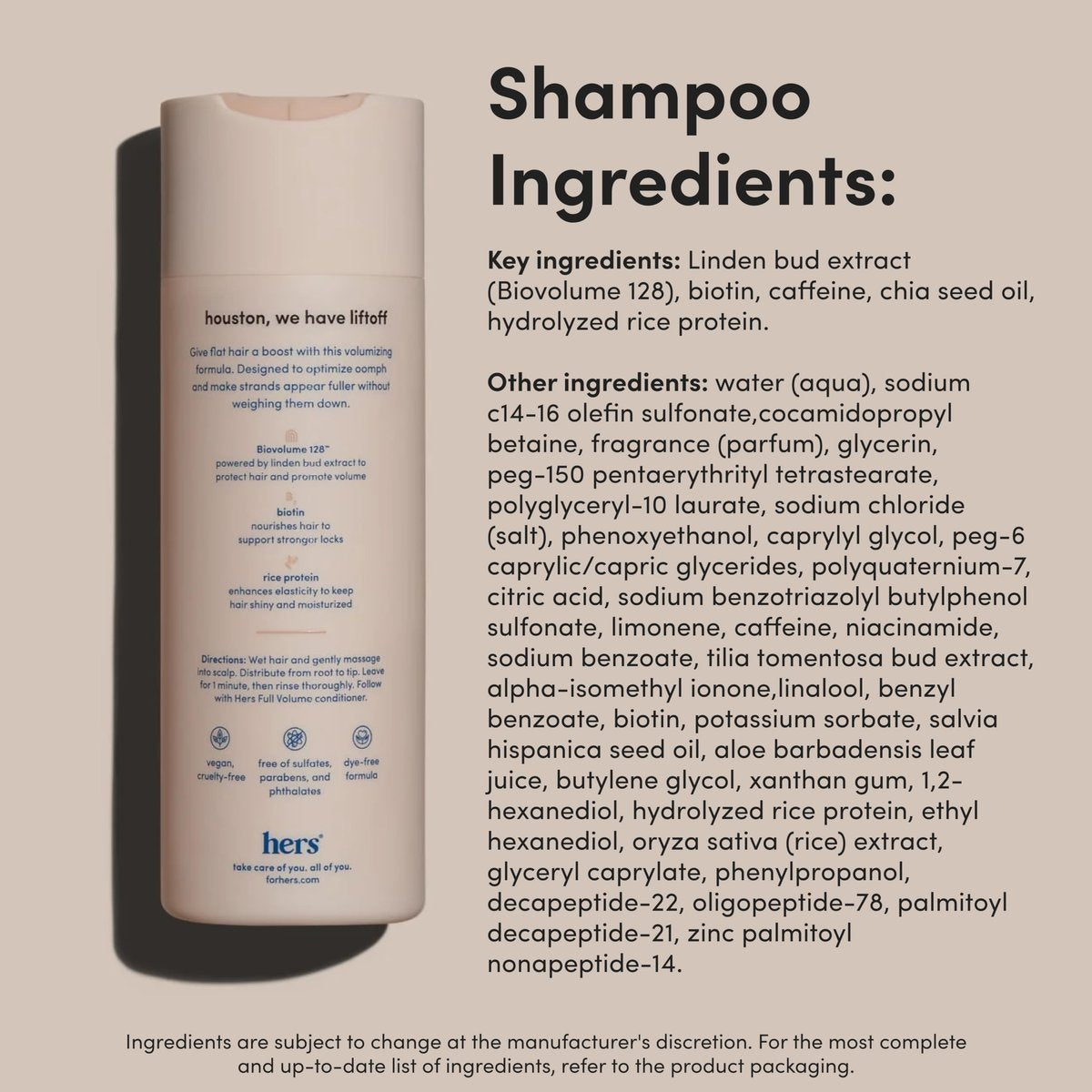 Hers Full Volume Shampoo & Conditioner Set - Biovolume 128 & Biotin Formula - Volumizing, Shine-Boosting Hair Care - Paraben-Free - Coastal Cedar Citron Scent - 6.4 Fl Oz, 2 Count Avelisse