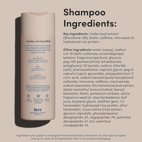 Hers Full Volume Shampoo & Conditioner Set - Biovolume 128 & Biotin Formula - Volumizing, Shine-Boosting Hair Care - Paraben-Free - Coastal Cedar Citron Scent - 6.4 Fl Oz, 2 Count Avelisse