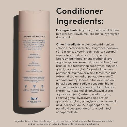 Hers Full Volume Shampoo & Conditioner Set - Biovolume 128 & Biotin Formula - Volumizing, Shine-Boosting Hair Care - Paraben-Free - Coastal Cedar Citron Scent - 6.4 Fl Oz, 2 Count Avelisse