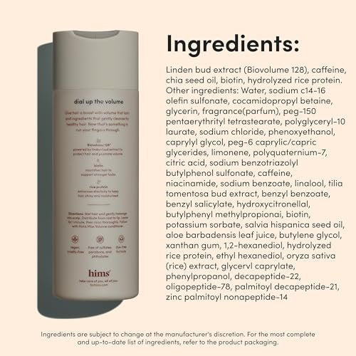 Hims Max Volume Shampoo - Biovolume 128, Biotin & Rice Protein for Root Lift & Thickening - Paraben-Free, Sulfate-Free, Vegan - Citrus Spice Scent - 6.4 Fl Oz (Pack of 2) Avelisse