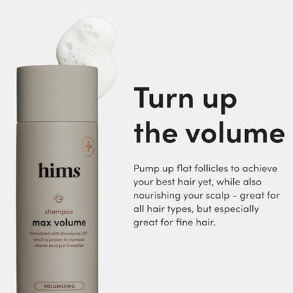 Hims Max Volume Shampoo - Biovolume 128, Biotin & Rice Protein for Root Lift & Thickening - Paraben-Free, Sulfate-Free, Vegan - Citrus Spice Scent - 6.4 Fl Oz (Pack of 2) Avelisse