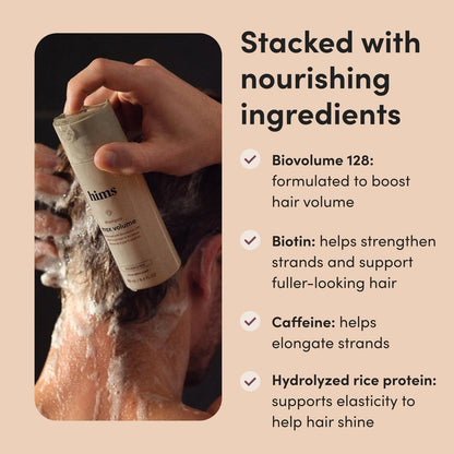 Hims Max Volume Shampoo - Biovolume 128, Biotin & Rice Protein for Root Lift & Thickening - Paraben-Free, Sulfate-Free, Vegan - Citrus Spice Scent - 6.4 Fl Oz (Pack of 2) Avelisse