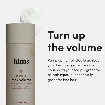 Hims Max Volume Shampoo - Biovolume 128, Biotin & Rice Protein for Root Lift & Thickening - Paraben-Free, Sulfate-Free, Vegan - Citrus Spice Scent - 6.4 Fl Oz (Pack of 2) Avelisse