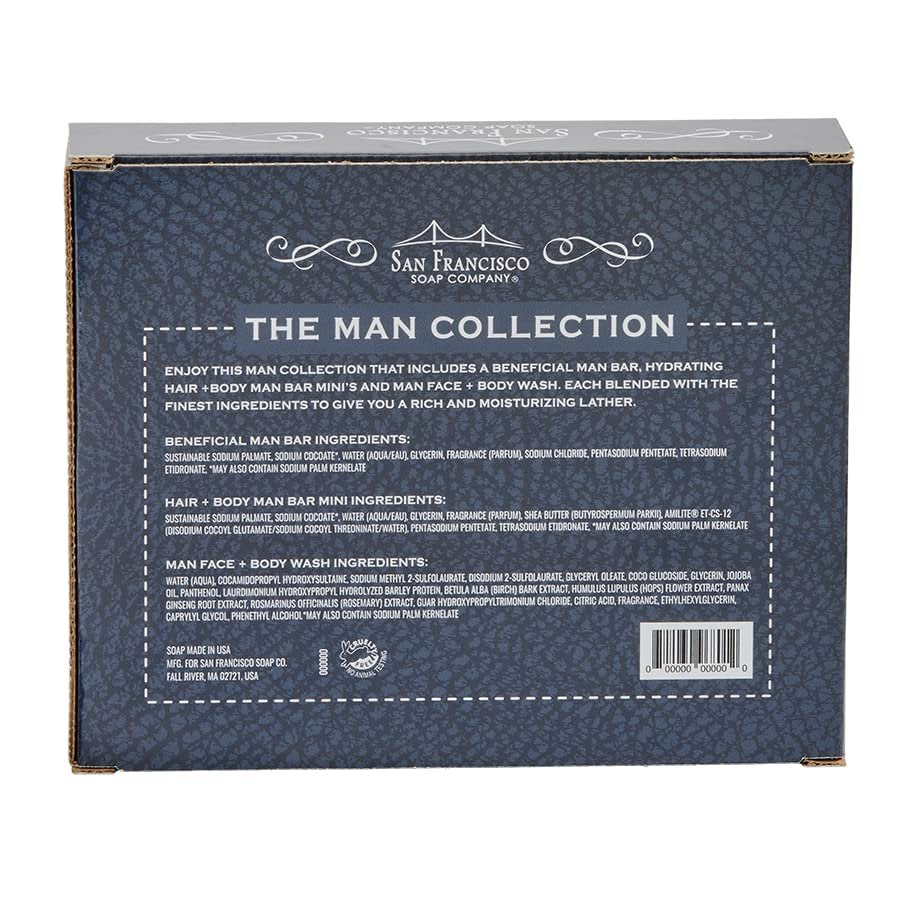 San Francisco Soap Company The Man Collection Set - Citrus, Patchouli, Red Clover Soaps - Natural, No Harmful Chemicals - Made in USA - görsel 2