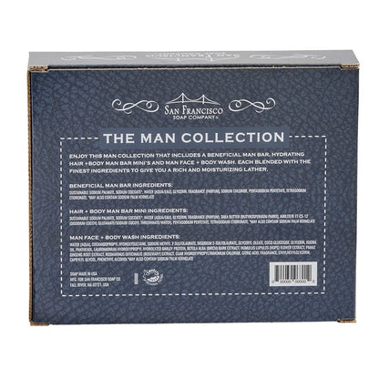 San Francisco Soap Company The Man Collection Set - Citrus, Patchouli, Red Clover Soaps - Natural, No Harmful Chemicals - Made in USA
