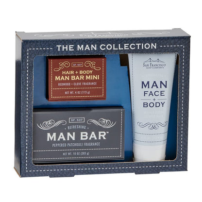 San Francisco Soap Company The Man Collection Set - Citrus, Patchouli, Red Clover Soaps - Natural, No Harmful Chemicals - Made in USA