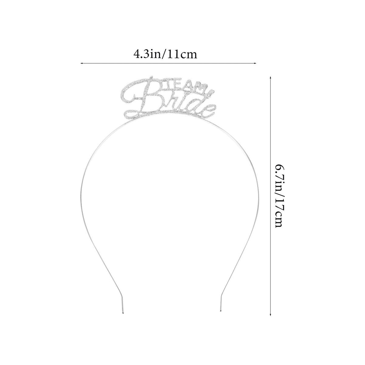 KALLORY Single Party Hair Hoops 9 Pcs - Silver Metal Bride Headband Set for Bachelor Bachelorette Party Photo Props - görsel 3