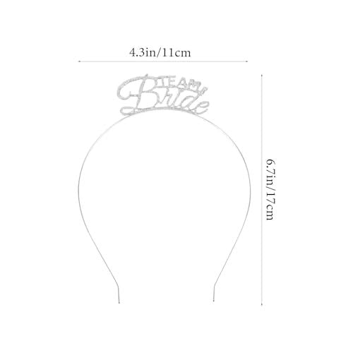 KALLORY Single Party Hair Hoops 9 Pcs - Silver Metal Bride Headband Set for Bachelor Bachelorette Party Photo Props - görsel 4