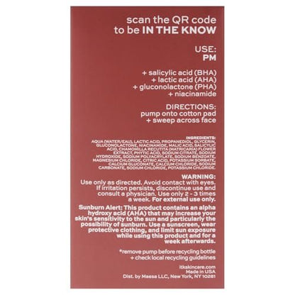 ITK Tri-Acid Facial Toner with AHA, BHA, PHA + Niacinamide – Exfoliate & Brighten, Minimize Pores, 5 Fl Oz Avelisse
