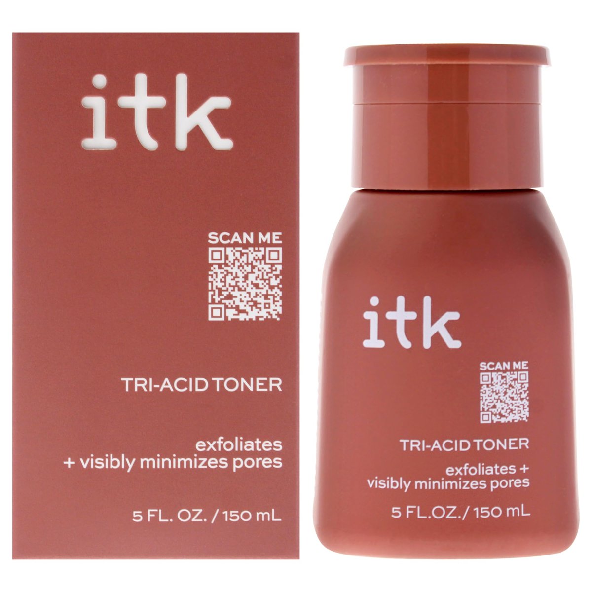 ITK Tri-Acid Facial Toner with AHA, BHA, PHA + Niacinamide – Exfoliate & Brighten, Minimize Pores, 5 Fl Oz Avelisse