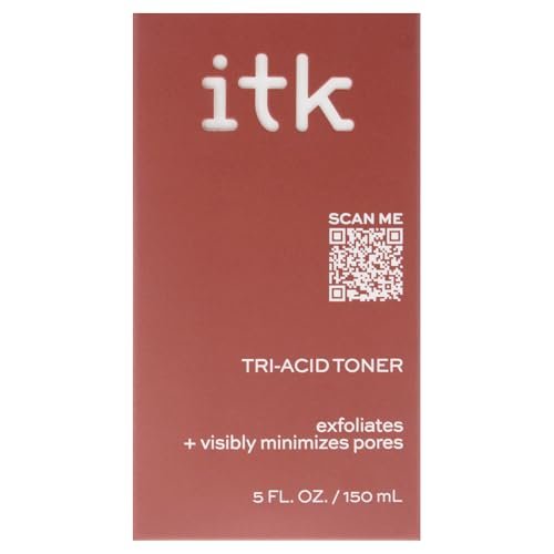 ITK Tri-Acid Facial Toner with AHA, BHA, PHA + Niacinamide – Exfoliate & Brighten, Minimize Pores, 5 Fl Oz Avelisse
