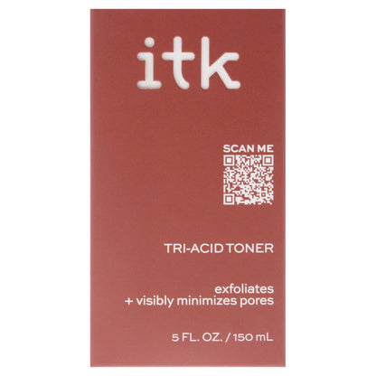 ITK Tri-Acid Facial Toner with AHA, BHA, PHA + Niacinamide – Exfoliate & Brighten, Minimize Pores, 5 Fl Oz Avelisse