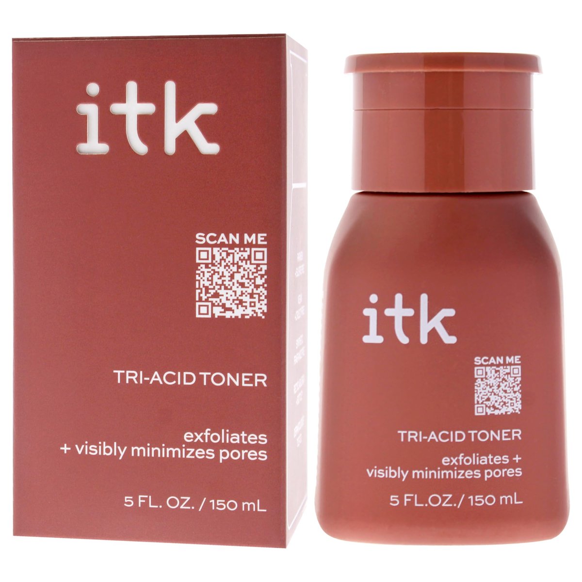 ITK Tri-Acid Facial Toner with AHA, BHA, PHA + Niacinamide – Exfoliate & Brighten, Minimize Pores, 5 Fl Oz Avelisse