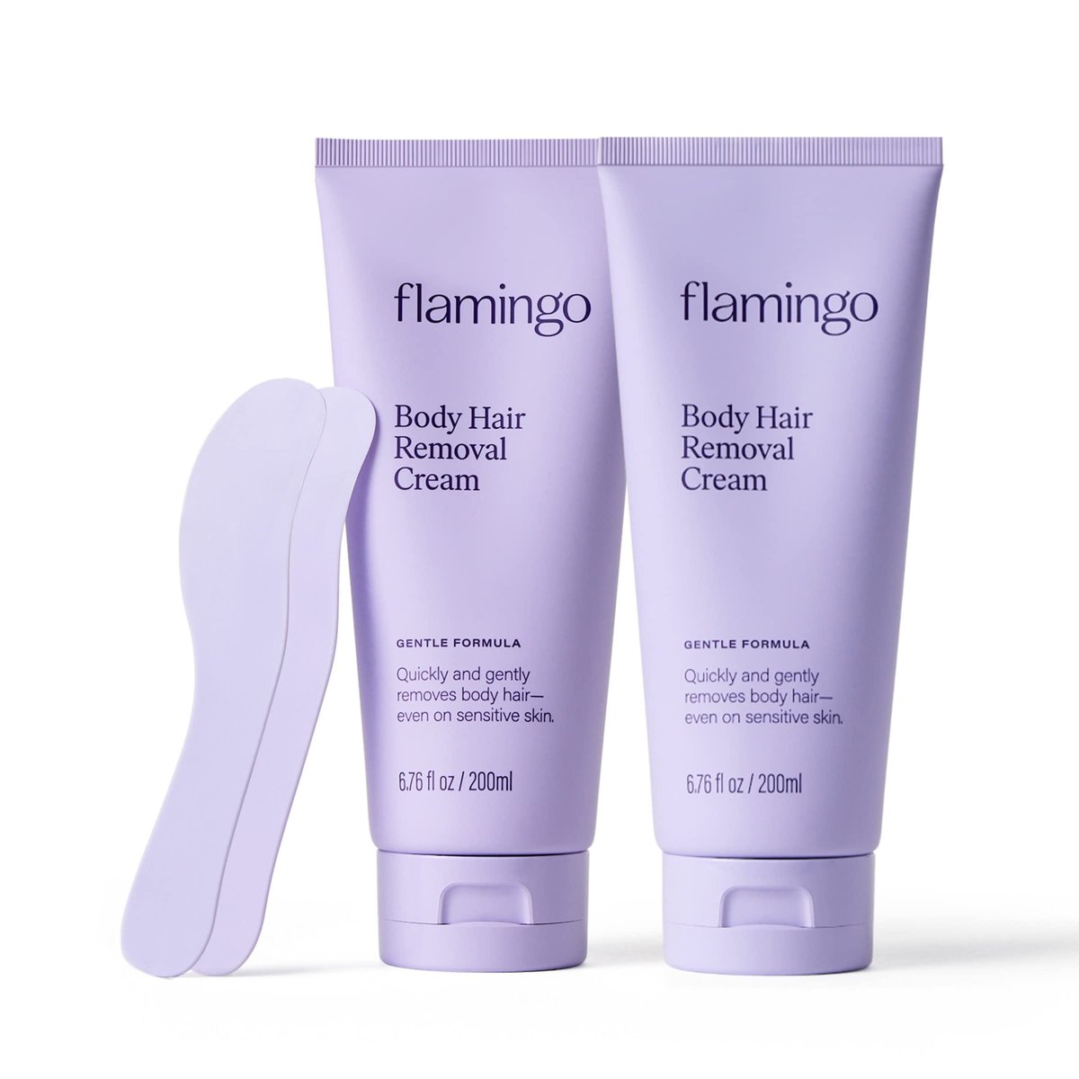 Flamingo Women's Body Hair Removal Cream - 2 Pack, 6.76 fl oz Each - Gentle Hair Remover for Legs, Arms, Underarms, Stomach, and Bikini Line Avelisse