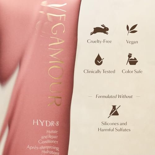 VEGAMOUR HYDR-8 Hydrate and Repair Conditioner - Hydrating Conditioner with Marula Oil, Moringa Oil, Ceramides & Biotin for Dry Hair - 8 Fl Oz Avelisse