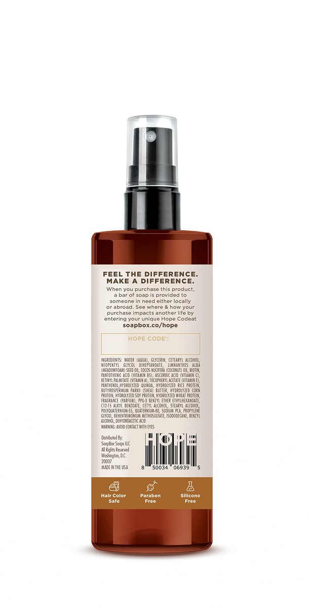 Soapbox Mane Tamer Leave-In Conditioner Spray - Tame Frizz, Smooth Flyaways, Hydrate & Detangle Dry Damaged Hair - Paraben Free Vegan 8 oz - görsel 3