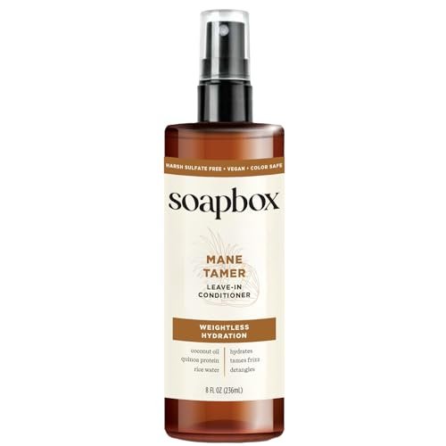 Soapbox Mane Tamer Leave-In Conditioner Spray - Tame Frizz, Smooth Flyaways, Hydrate & Detangle Dry Damaged Hair - Paraben Free Vegan 8 oz - görsel 2