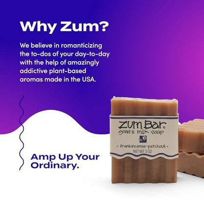 Zum Indigo Wild Goat's Milk Soap Bar - Patchouli Blends (3 Pack) - All-Natural Hand & Body Soap with Essential Oils Avelisse