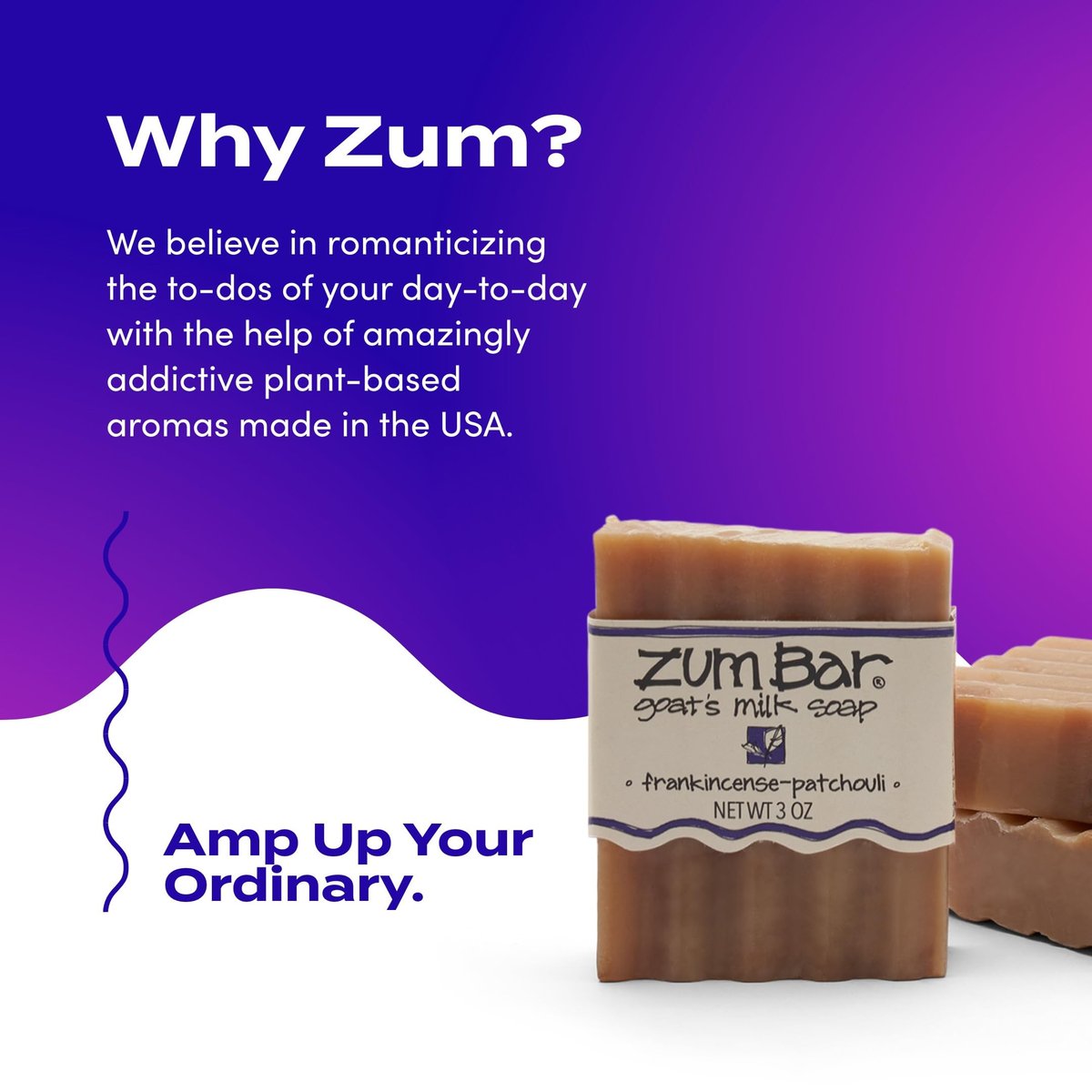 Zum Indigo Wild Goat's Milk Soap Bar - Patchouli Blends (3 Pack) - All-Natural Hand & Body Soap with Essential Oils Avelisse