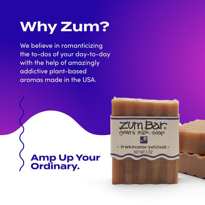 Zum Indigo Wild Goat's Milk Soap Bar - Patchouli Blends (3 Pack) - All-Natural Hand & Body Soap with Essential Oils Avelisse