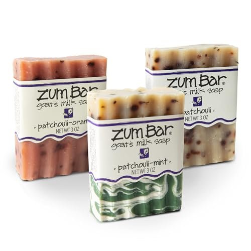 Zum Indigo Wild Goat's Milk Soap Bar - Patchouli Blends (3 Pack) - All-Natural Hand & Body Soap with Essential Oils Avelisse