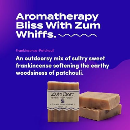 Zum Indigo Wild Goat's Milk Soap Bar - Patchouli Blends (3 Pack) - All-Natural Hand & Body Soap with Essential Oils Avelisse
