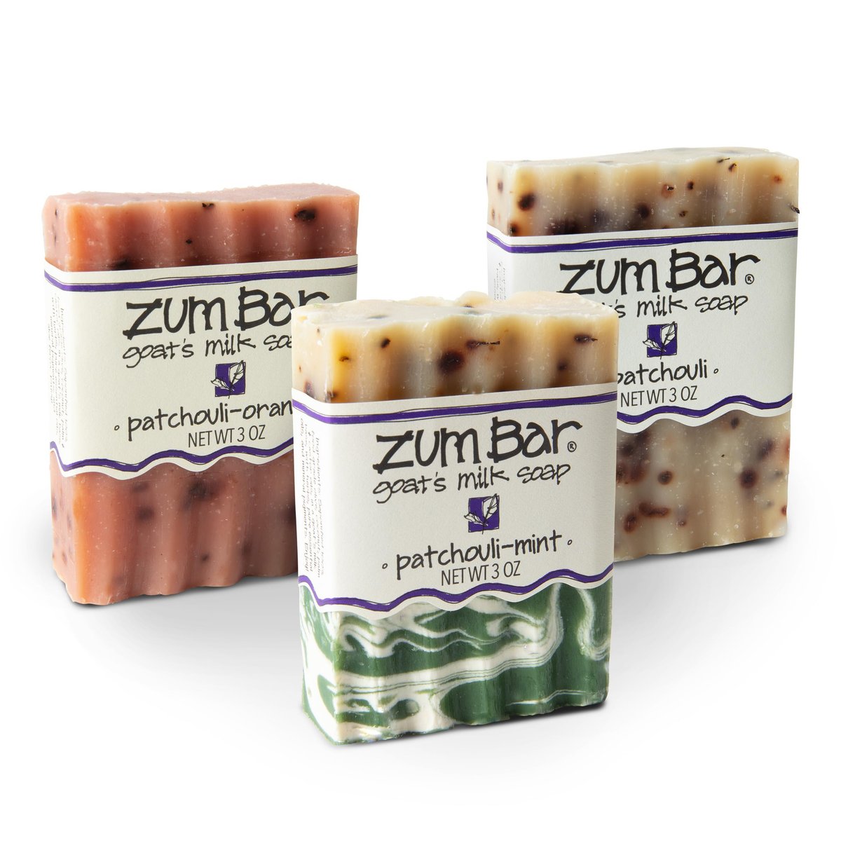 Zum Indigo Wild Goat's Milk Soap Bar - Patchouli Blends (3 Pack) - All-Natural Hand & Body Soap with Essential Oils Avelisse