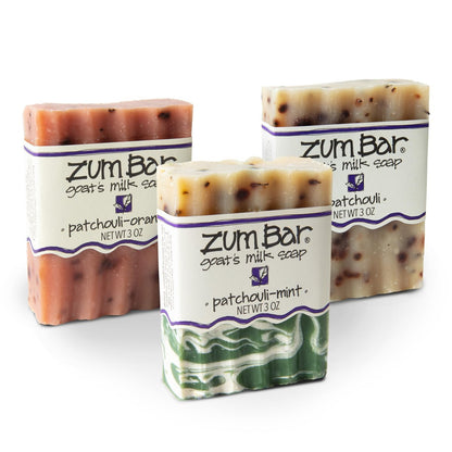 Zum Indigo Wild Goat's Milk Soap Bar - Patchouli Blends (3 Pack) - All-Natural Hand & Body Soap with Essential Oils Avelisse