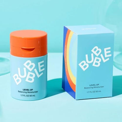 Bubble Skincare Level Up Gel Face Moisturizer for Oily Skin - Travel Size Lightweight Gel Moisturizer with Niacinamide + Zinc, Balancing & Hydrating Face Lotion to Improve Texture & Reduce Shine (50ml)