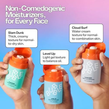 Bubble Skincare Level Up Gel Face Moisturizer for Oily Skin - Travel Size Lightweight Gel Moisturizer with Niacinamide + Zinc, Balancing & Hydrating Face Lotion to Improve Texture & Reduce Shine (50ml)