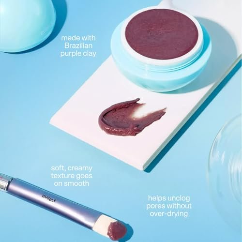 Bubble Skincare Come Clean Detoxifying Clay Mask – Mineral-Rich Face Mask with Azelaic Acid and Vitamin E – Gentle Exfoliating Mask for All Skin Types (1.52 oz) Avelisse