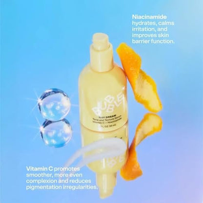 Bubble Skincare Day Dream Vitamin C Serum - Lightweight Hydrating Face Serum with Niacinamide + Ceramides - Helps Even Skin Tone & Improve Texture - Summer Skincare Essential (30ml)
