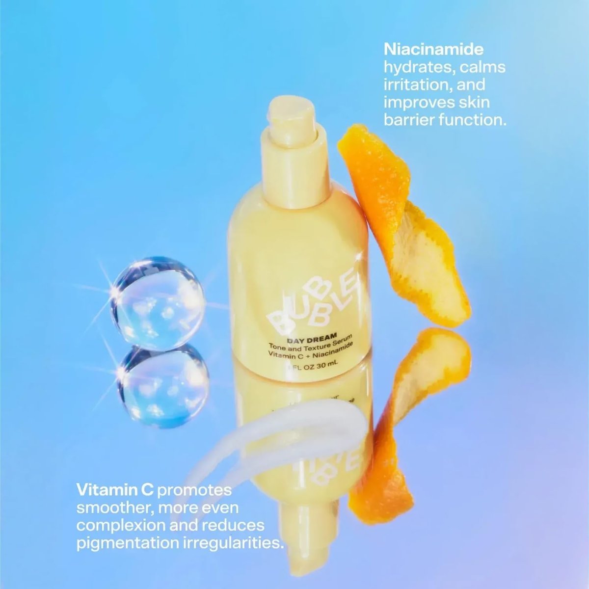 Bubble Skincare Day Dream Vitamin C Serum - Lightweight Hydrating Face Serum with Niacinamide + Ceramides - Helps Even Skin Tone & Improve Texture - Summer Skincare Essential (30ml) - görsel 8