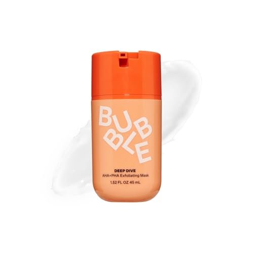 Bubble Skincare Deep Dive AHA + PHA Exfoliating Mask - Gentle Facial Exfoliator for Oil Control and Even Skin Tone with Azelaic Acid and Willow Bark Extract (45ml / 1.52 oz) Avelisse