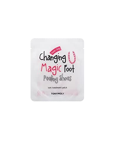 TONYMOLY Changing U Magic Foot Peeling Shoes – Exfoliating Foot Mask with AHA & Watermelon Extract for Dry, Cracked Heels & Callus Removal, Baby Soft Feet Spa Treatment, 1 Pair