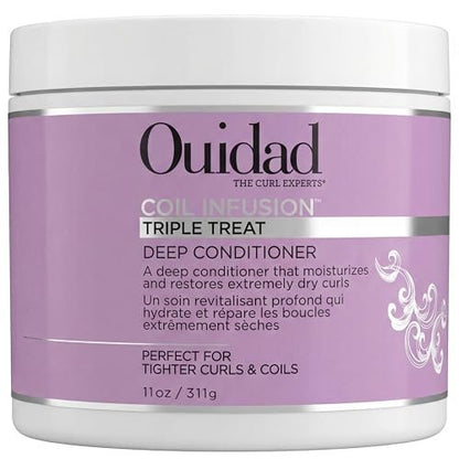Ouidad Coil Infusion Triple Treat Deep Conditioner 11oz – Moisture Mask for 3C 4A 4B 4C Curly Coily Hair Avelisse