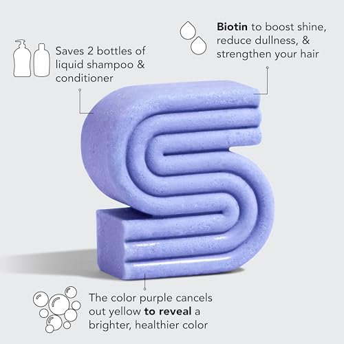 Kitsch Toning Purple Shampoo Bar for Blondes & Color Treated Hair - Biotin Shampoo for Strengthening, Neutralizing Brassy Tones - Vegan, Silicone & Sulfate Free - 3.2 oz - görsel 12