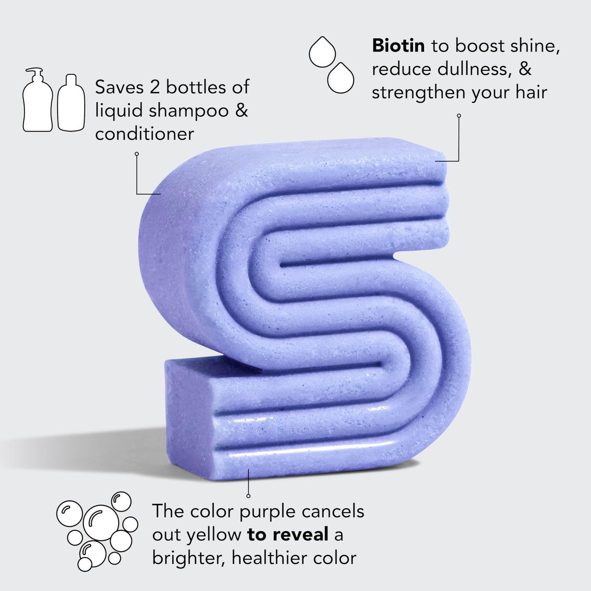 Kitsch Toning Purple Shampoo Bar for Blondes & Color Treated Hair - Biotin Shampoo for Strengthening, Neutralizing Brassy Tones - Vegan, Silicone & Sulfate Free - 3.2 oz - görsel 11