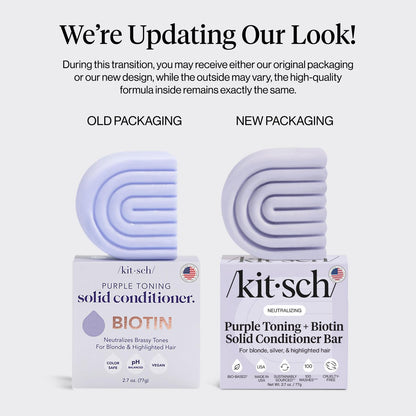 Kitsch Toning Purple Conditioner Bar for Blondes & Color Treated Hair - Vegan, Silicone & Sulfate Free with Biotin - 2.7 oz