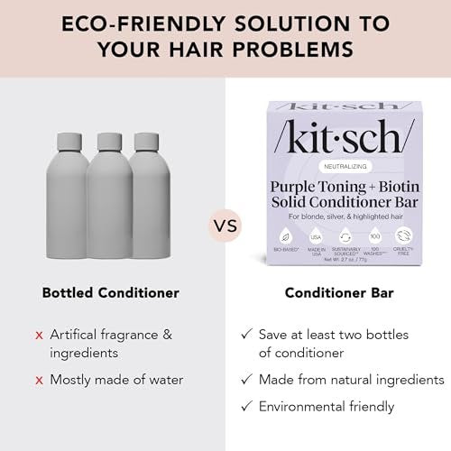Kitsch Toning Purple Conditioner Bar for Blondes & Color Treated Hair - Vegan, Silicone & Sulfate Free with Biotin - 2.7 oz - görsel 12
