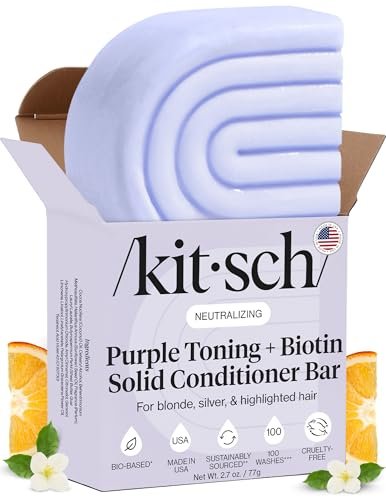 Kitsch Toning Purple Conditioner Bar for Blondes & Color Treated Hair - Vegan, Silicone & Sulfate Free with Biotin - 2.7 oz - görsel 2