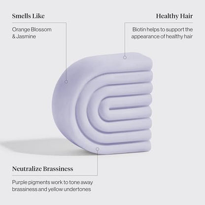 Kitsch Toning Purple Conditioner Bar for Blondes & Color Treated Hair - Vegan, Silicone & Sulfate Free with Biotin - 2.7 oz
