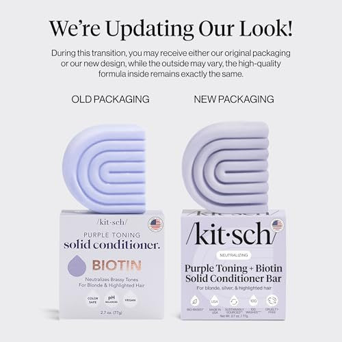 Kitsch Toning Purple Conditioner Bar for Blondes & Color Treated Hair - Vegan, Silicone & Sulfate Free with Biotin - 2.7 oz - görsel 14